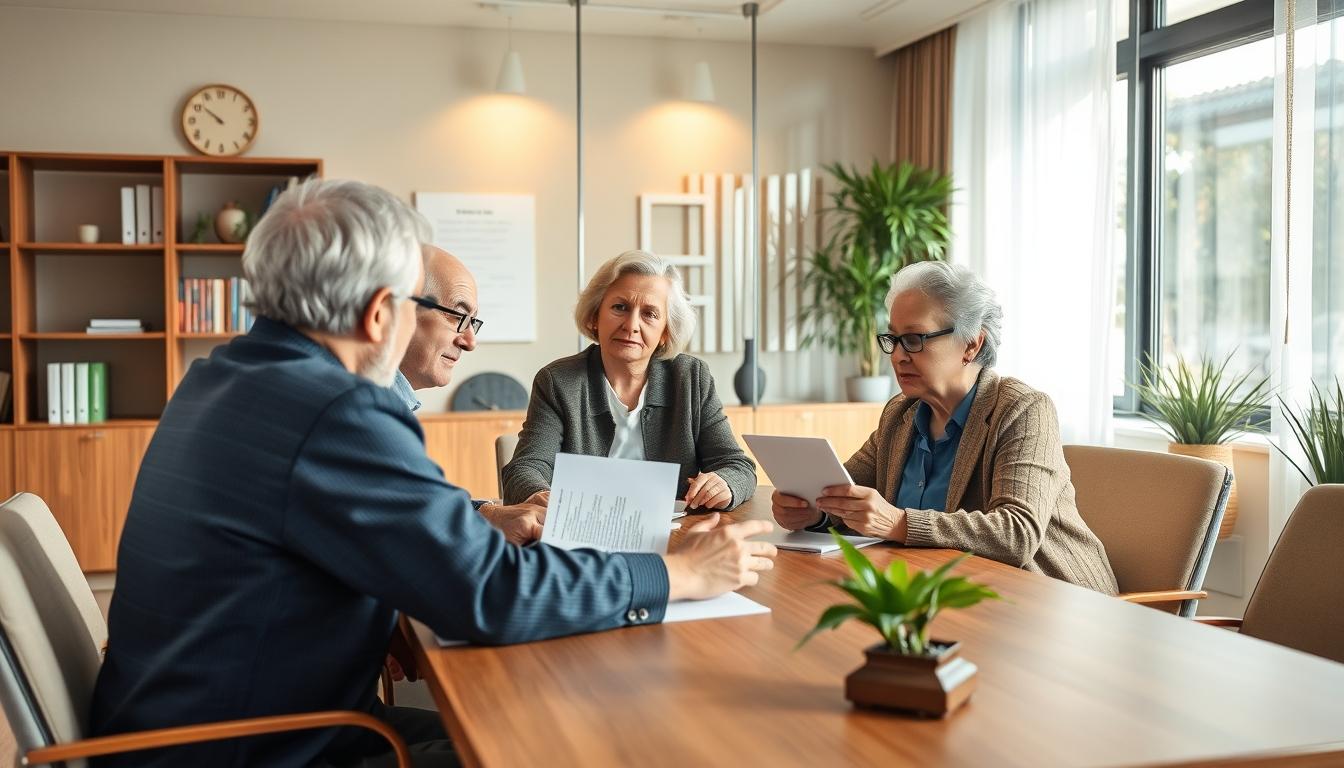 Family elder care planning discussion
